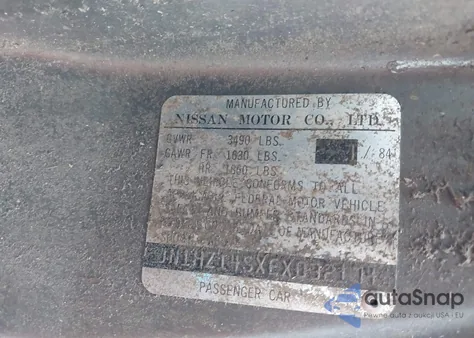 1984 Nissan 300Zx z USA, uszkodzony, nr VIN JN1HZ14SXEX032174